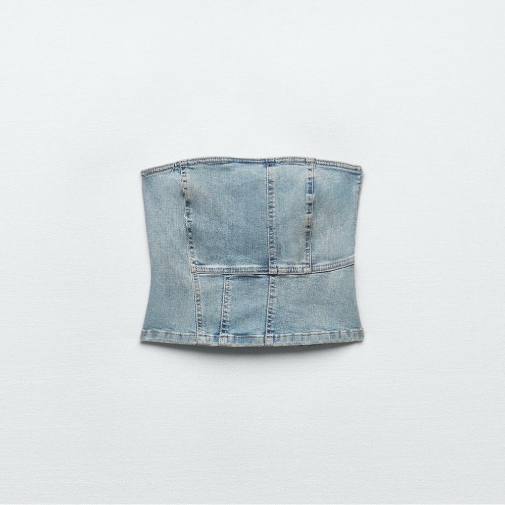 Zara Light Blue Denim Top